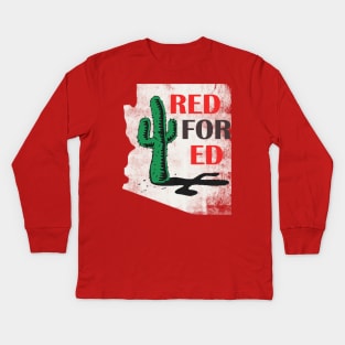 Red For Ed Shirt: Colorado Teacher Protest Walkout Tshirt Kids Long Sleeve T-Shirt